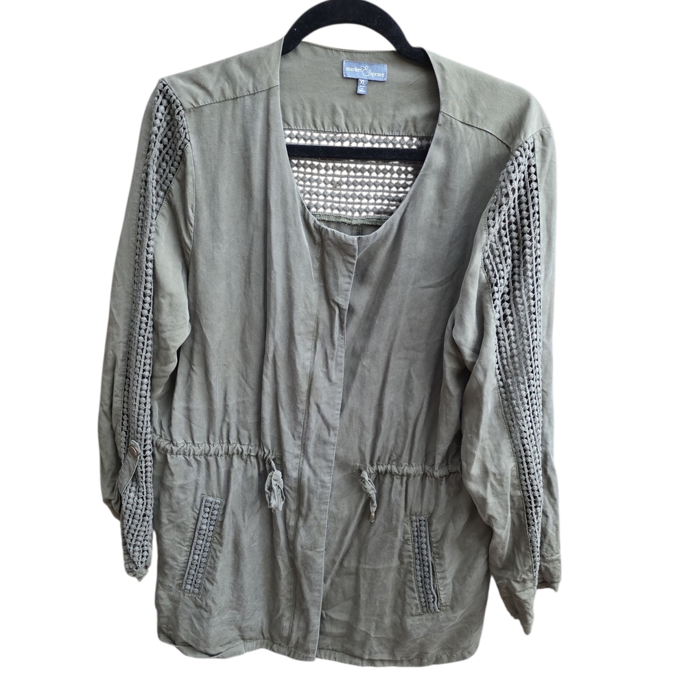 Market & Spruce Khaki Utility Jacket